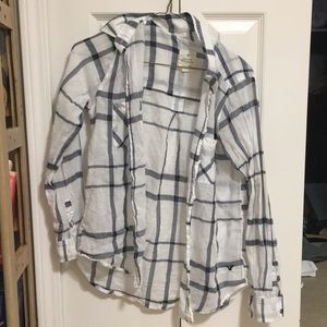 American Eagle Vintage blue & white flannel